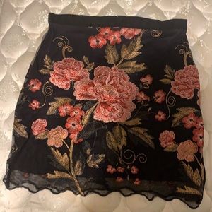 Band of Gypsies black floral skirt